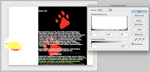 Rote Katzenpfötchen in Photoshop CS3