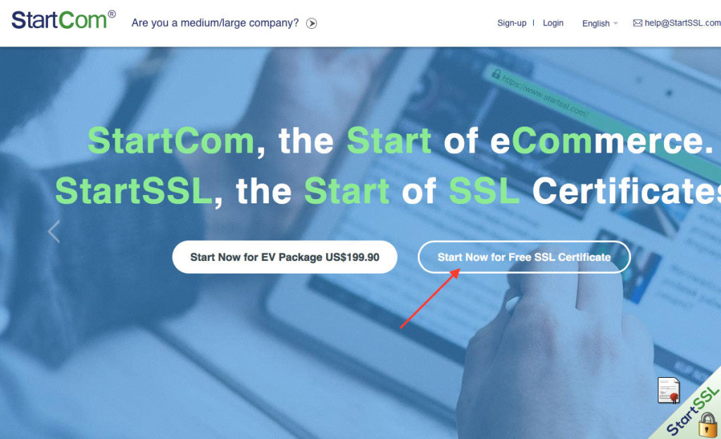 Bei StartCom (StartSSL) bekommt man ein kostenloses Klasse-1-Zertifikat (Screenshot: StartCom Website)