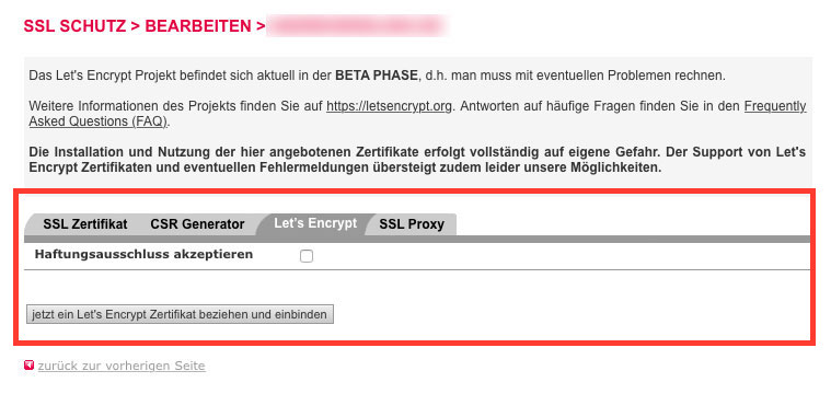 Über das Kundenadministrationssystem (KAS) von all-inkl.com kann man seit kurzer Zeit auch komfortabel kostenlose Zertifikate von Let's Encrypt installieren.